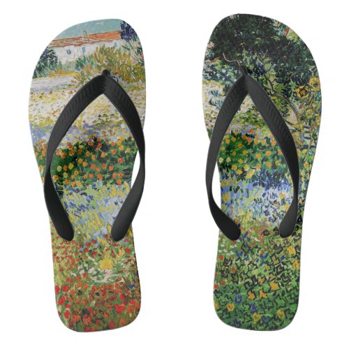 Vincent van Gogh _ Flowering Garden Flip Flops