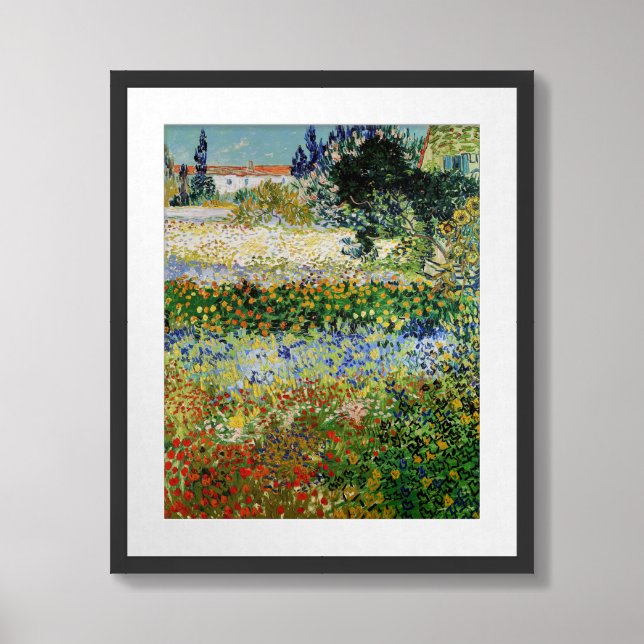 Vincent van Gogh - Flowering Garden Framed Art (Framed Front)