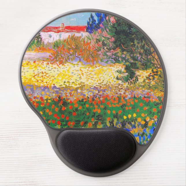 Vincent Van Gogh Flowering Garden Gel Mouse Pad (Front)