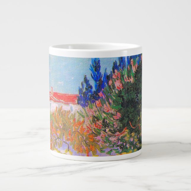 Vincent Van Gogh Flowering Garden Giant Coffee Mug (Front)