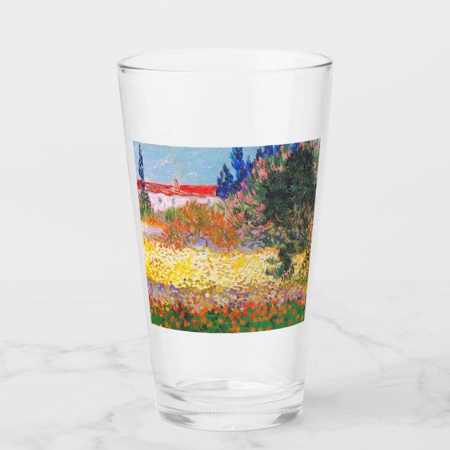 Vincent Van Gogh Flowering Garden Glass (Front)
