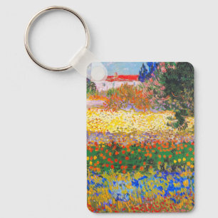 Vincent Van Gogh Flowering Garden Keychain