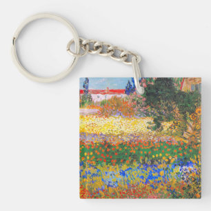 Vincent Van Gogh Flowering Garden Keychain