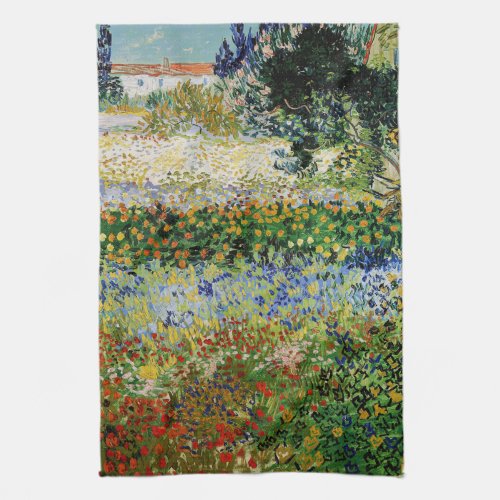 Vincent van Gogh _ Flowering Garden Kitchen Towel