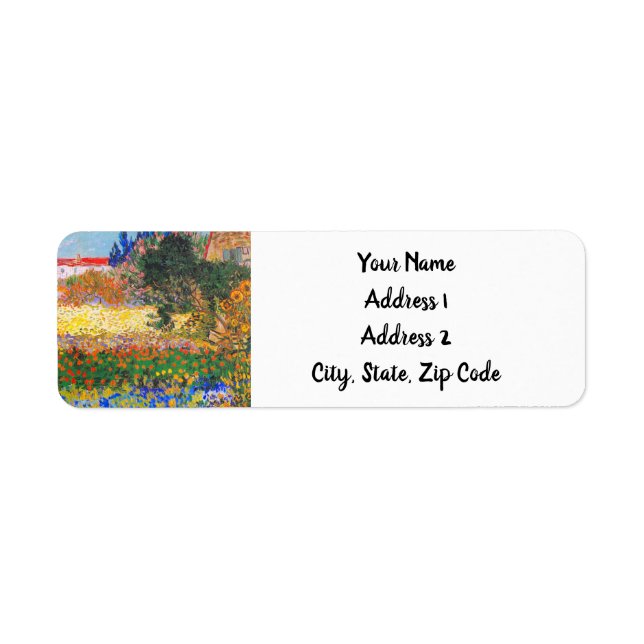 Vincent Van Gogh Flowering Garden Label (Front)