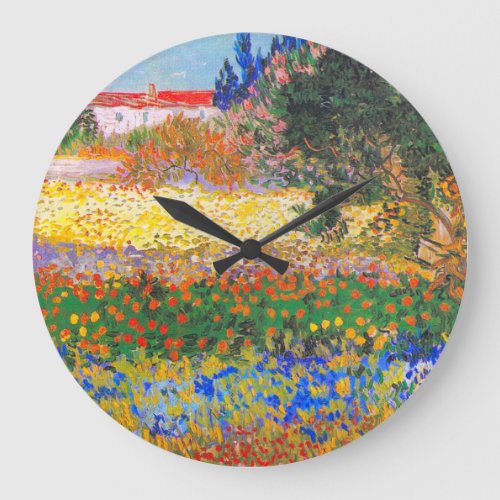 Vincent Van Gogh Flowering Garden Large Clock