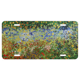 Vincent van Gogh - Flowering Garden License Plate
