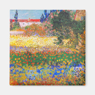 Vincent Van Gogh Flowering Garden Magnet