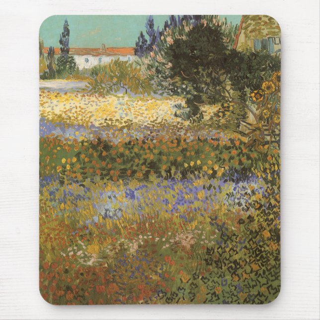 Vincent van Gogh - Flowering Garden Mouse Pad (Front)