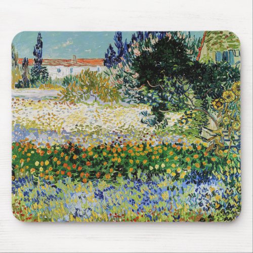 Vincent van Gogh _ Flowering Garden Mouse Pad