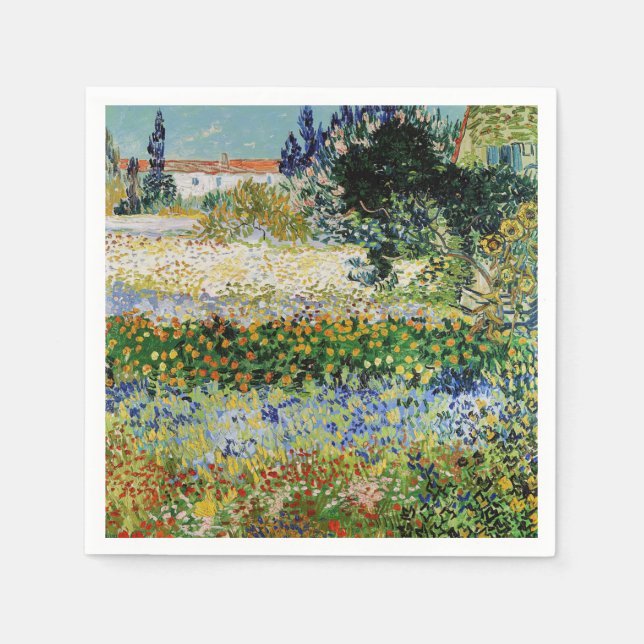 Vincent van Gogh - Flowering Garden Napkins (Front)