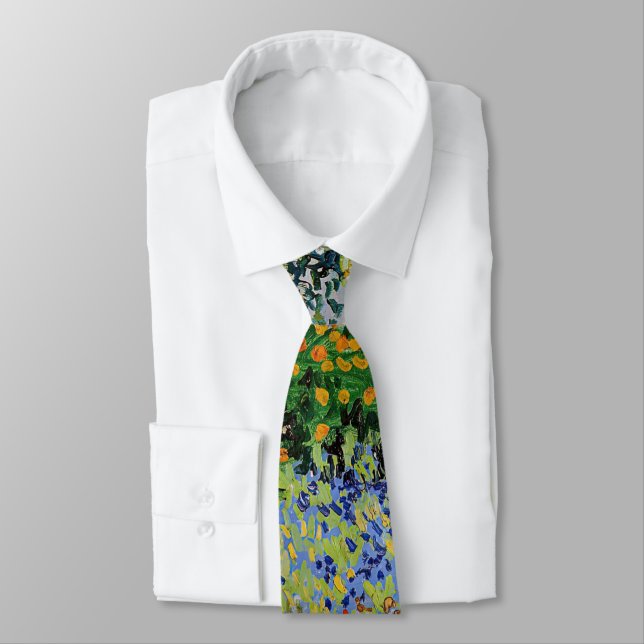 Vincent van Gogh - Flowering Garden Neck Tie (Tied)