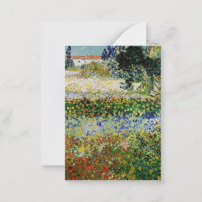 Vincent van Gogh - Flowering Garden Note Card (Front)