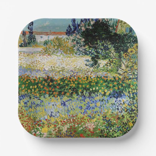 Vincent van Gogh _ Flowering Garden Paper Plates