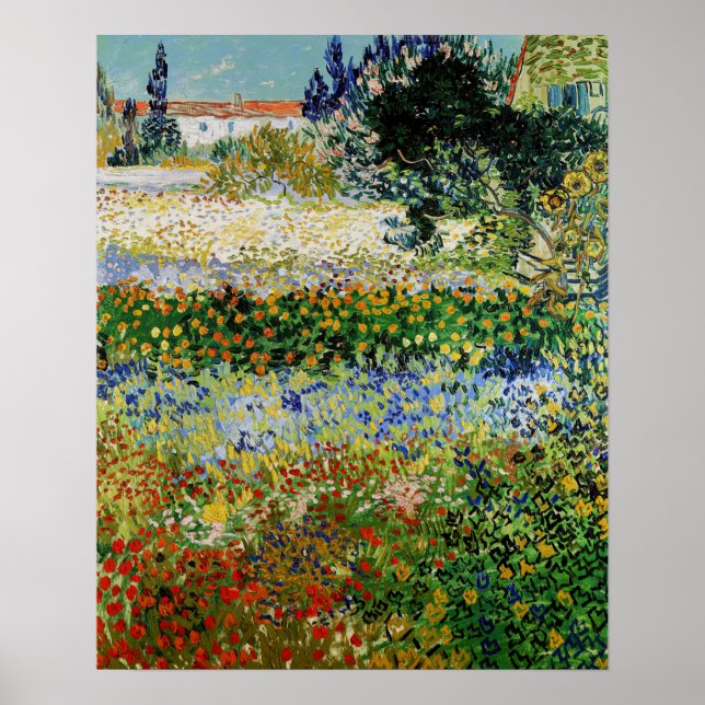 Vincent van Gogh - Flowering Garden Poster (Front)