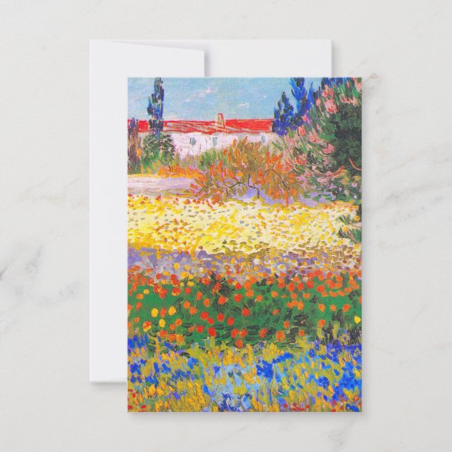 Vincent Van Gogh Flowering Garden RSVP Card (Front)