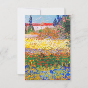 Vincent Van Gogh Flowering Garden RSVP Card