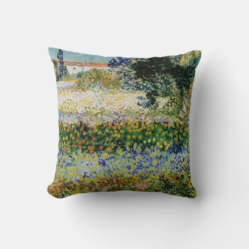 Vincent van Gogh _ Flowering Garden Throw Pillow