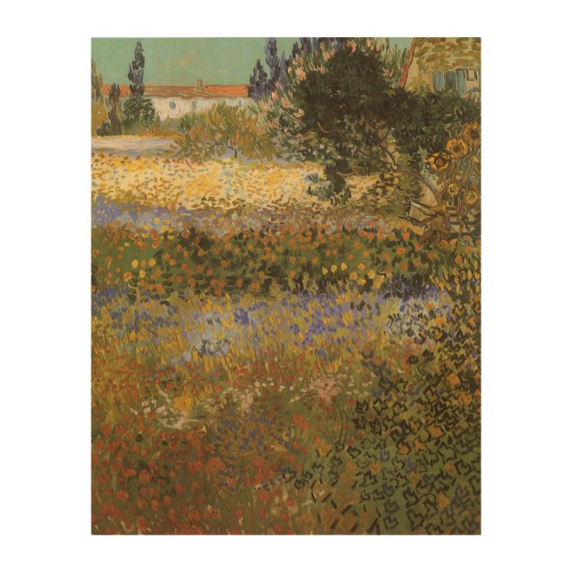 Vincent van Gogh - Flowering Garden Wood Wall Decor (Front)