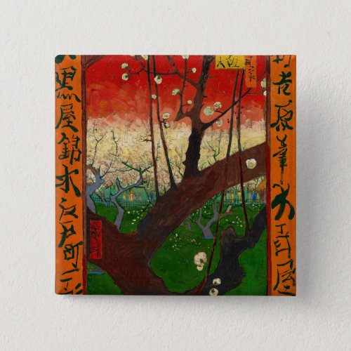 Vincent van Gogh _ Flowering Plum Tree Button