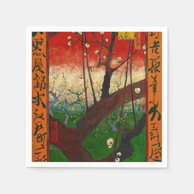 Vincent van Gogh - Flowering Plum Tree Napkins (Front)
