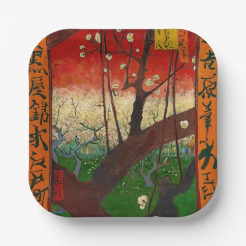 Vincent van Gogh _ Flowering Plum Tree Paper Plates