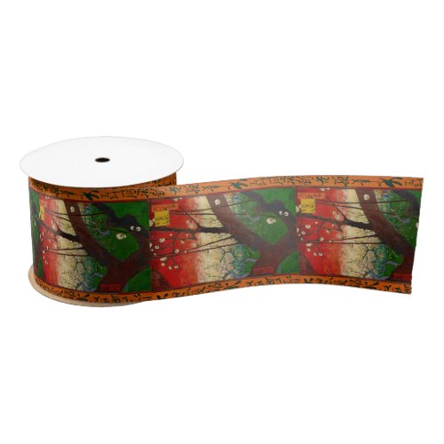 Vincent van Gogh _ Flowering Plum Tree Satin Ribbon