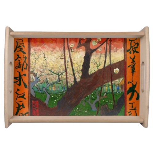 Vincent van Gogh _ Flowering Plum Tree Serving Tray