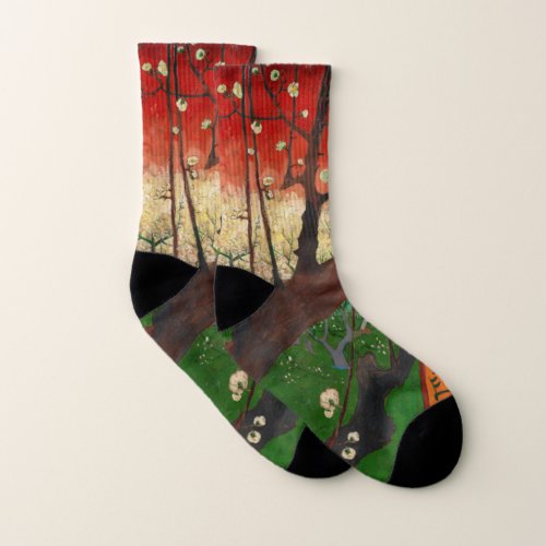 Vincent van Gogh _ Flowering Plum Tree Socks