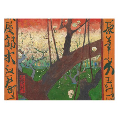 Vincent van Gogh _ Flowering Plum Tree Tablecloth