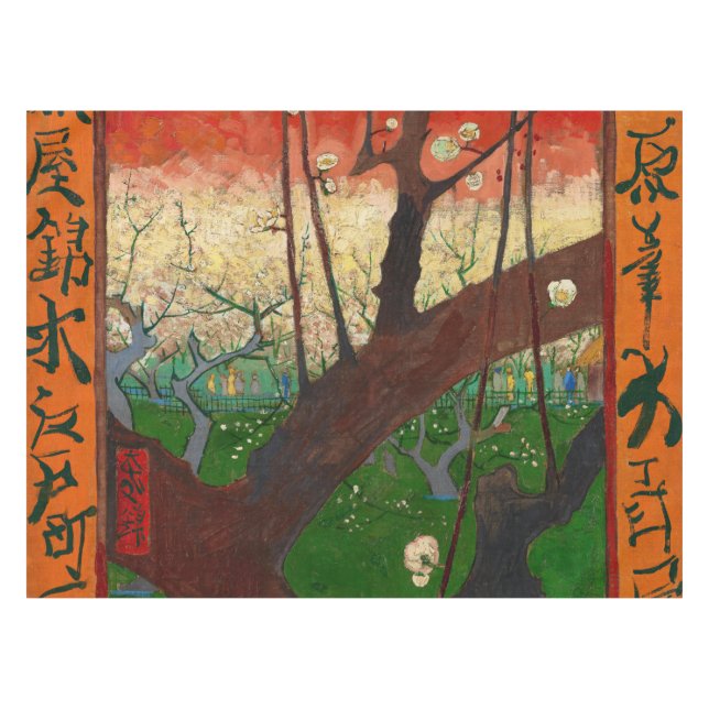 Vincent van Gogh - Flowering Plum Tree Tablecloth (Front (Horizontal))