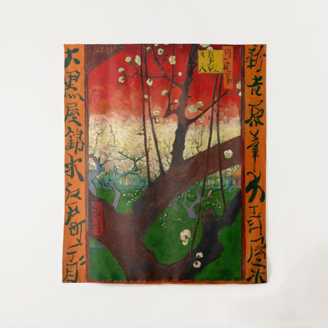 Vincent van Gogh - Flowering Plum Tree Tapestry (Front)
