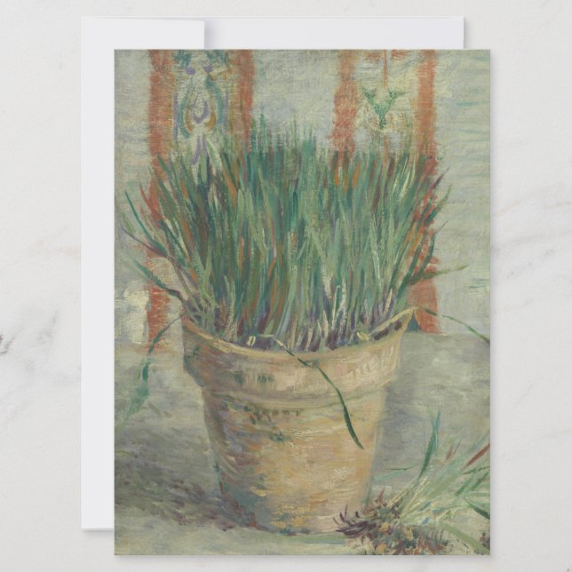 Vincent van Gogh - Flowerpot with Garlic Chives. Holiday Card (Front)