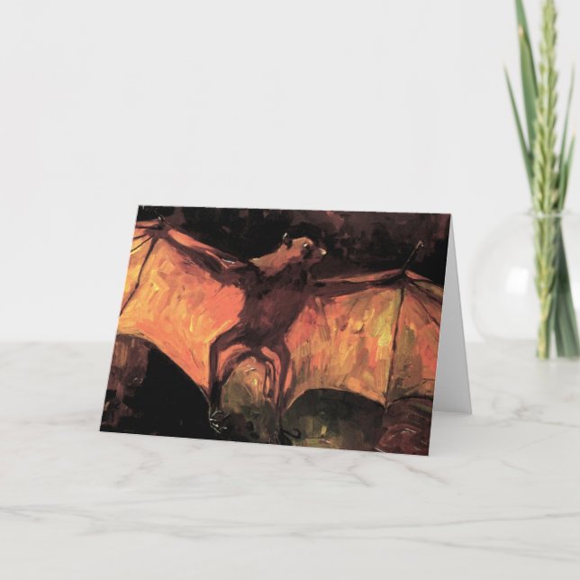 Vincent Van Gogh - Flying Fox - Halloween Fine Art Card (Front)
