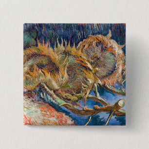 Vincent van Gogh - Four Cut Sunflowers Button