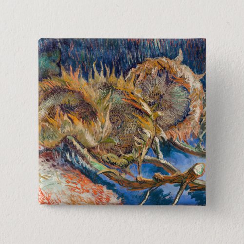 Vincent van Gogh _ Four Cut Sunflowers Button