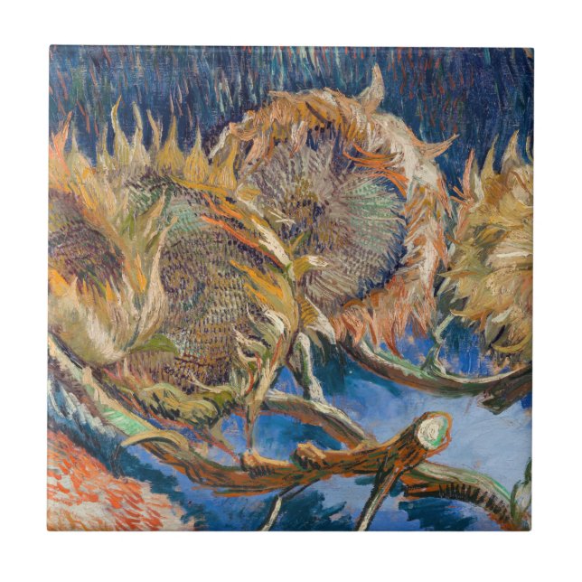 Vincent van Gogh - Four Cut Sunflowers Ceramic Tile (Front)