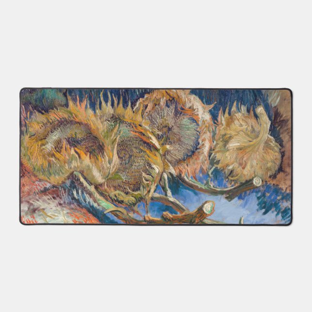 Vincent van Gogh - Four Cut Sunflowers Desk Mat (Front)
