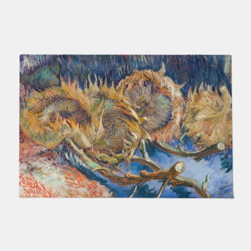 Vincent van Gogh _ Four Cut Sunflowers Doormat