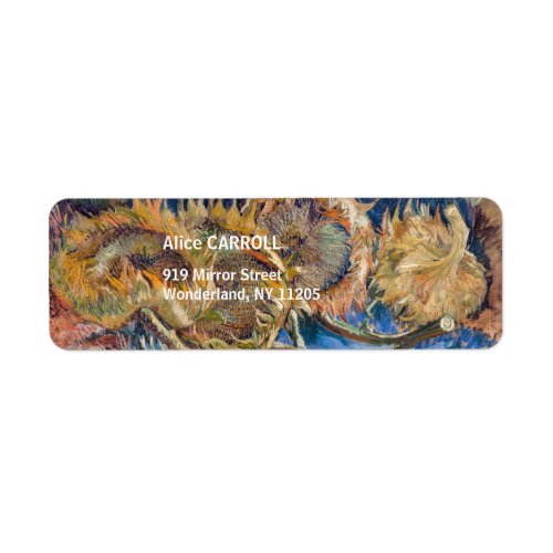 Vincent van Gogh _ Four Cut Sunflowers Label