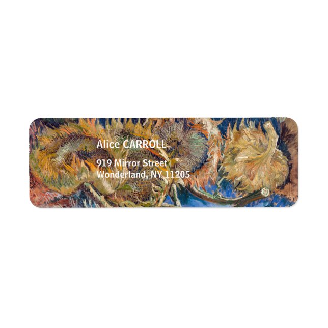 Vincent van Gogh - Four Cut Sunflowers Label (Front)