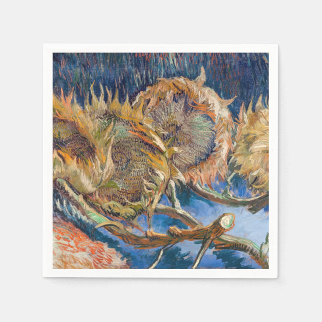 Vincent van Gogh - Four Cut Sunflowers Napkins (Front)