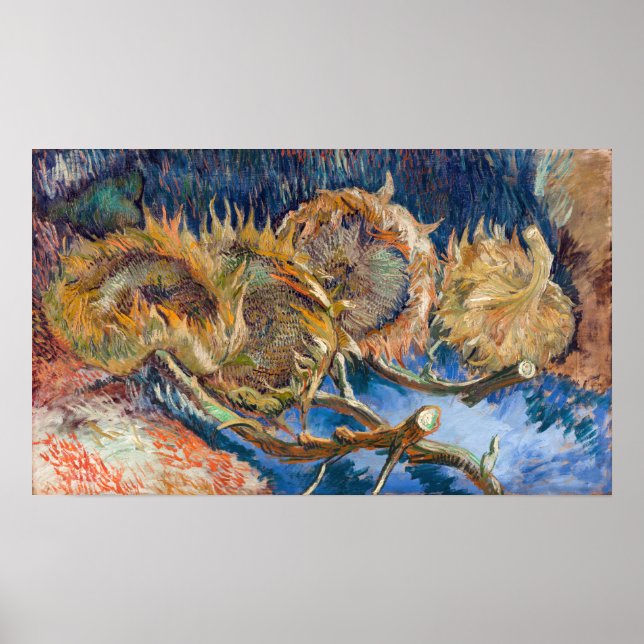 Vincent van Gogh - Four Cut Sunflowers Poster (Front)