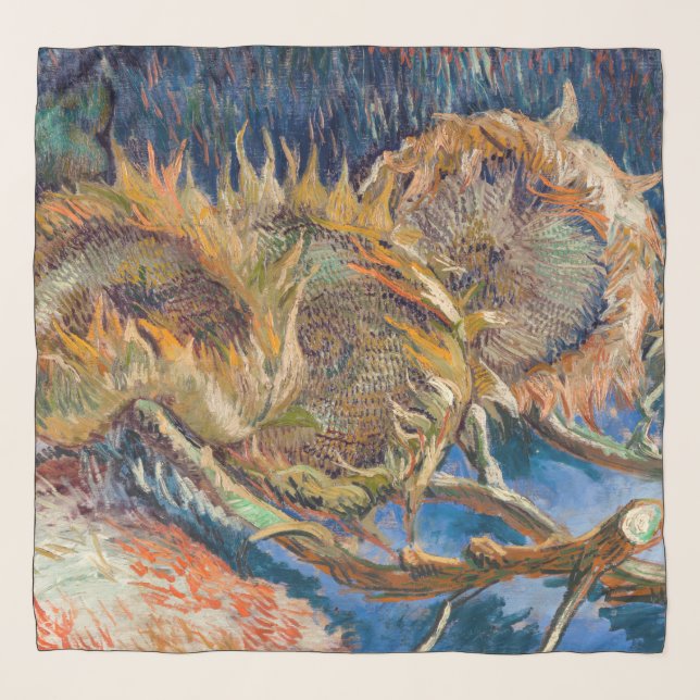 Vincent van Gogh - Four Cut Sunflowers Scarf (Front)