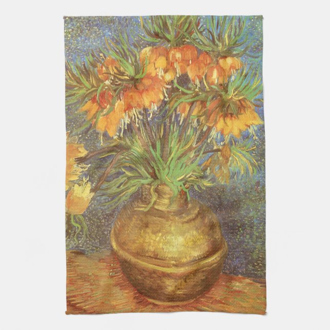 Vincent van Gogh - Fritillaries in a Copper Vase Kitchen Towel (Vertical)