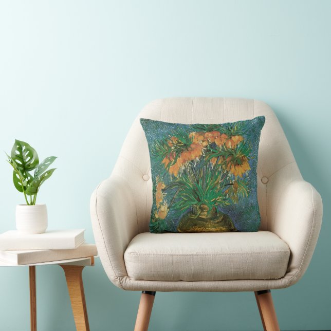 Vincent van Gogh - Fritillaries in a Copper Vase Throw Pillow (Chair)