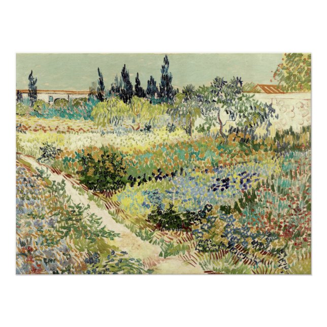 Vincent Van Gogh Garden at Arles 1888 Poster (Front)