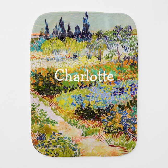 Vincent van Gogh - Garden at Arles Baby Burp Cloth (Front)