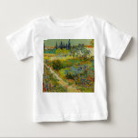Vincent Van Gogh Garden at Arles Baby T-Shirt<br><div class="desc">Baby T-Shirt featuring Vincent van Gogh’s oil painting Garden at Arles (1888). A beatifically colored garden of rich blues,  greens,  and reds is depicted in Arles,  France. The perfect gift for lovers of Post-Impressionism and Dutch art collectors!</div>