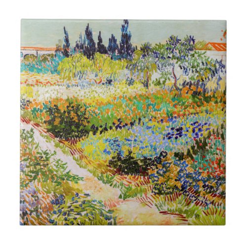 Vincent van Gogh _ Garden at Arles Ceramic Tile